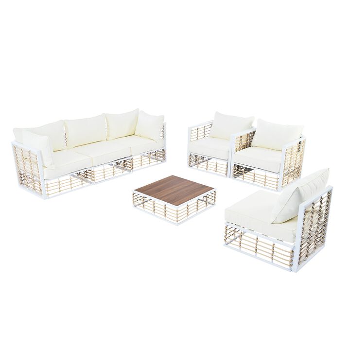Vaswan Metal Patio Sectional Sofa Set