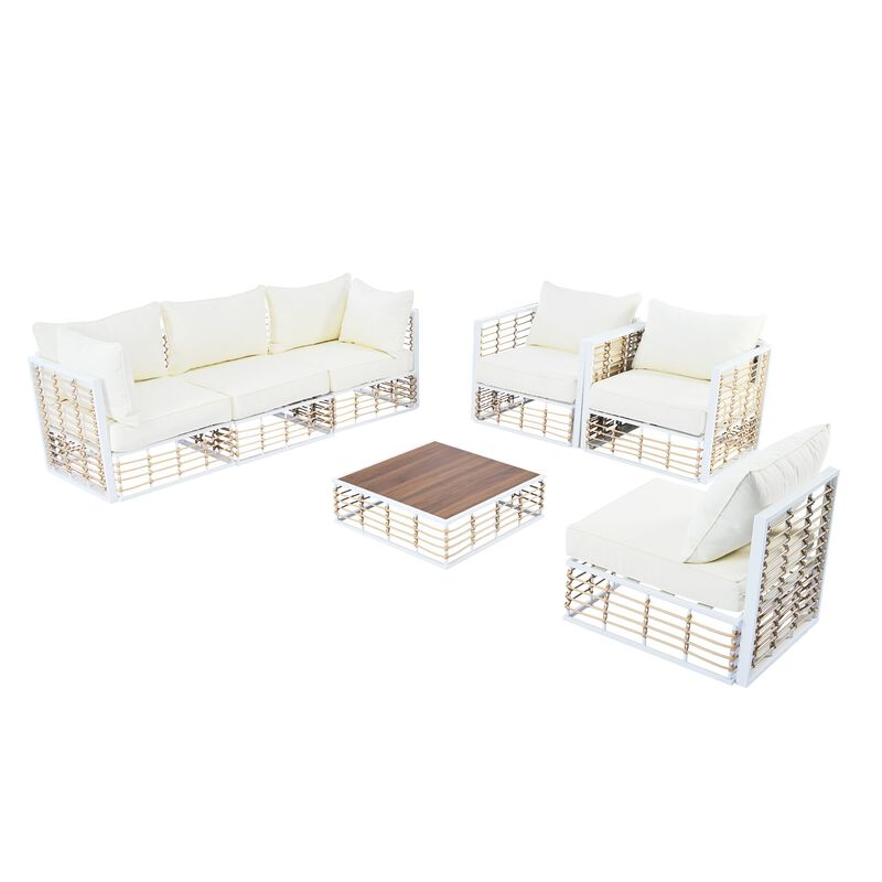 Vaswan Metal Patio Sectional Sofa Set image number 0