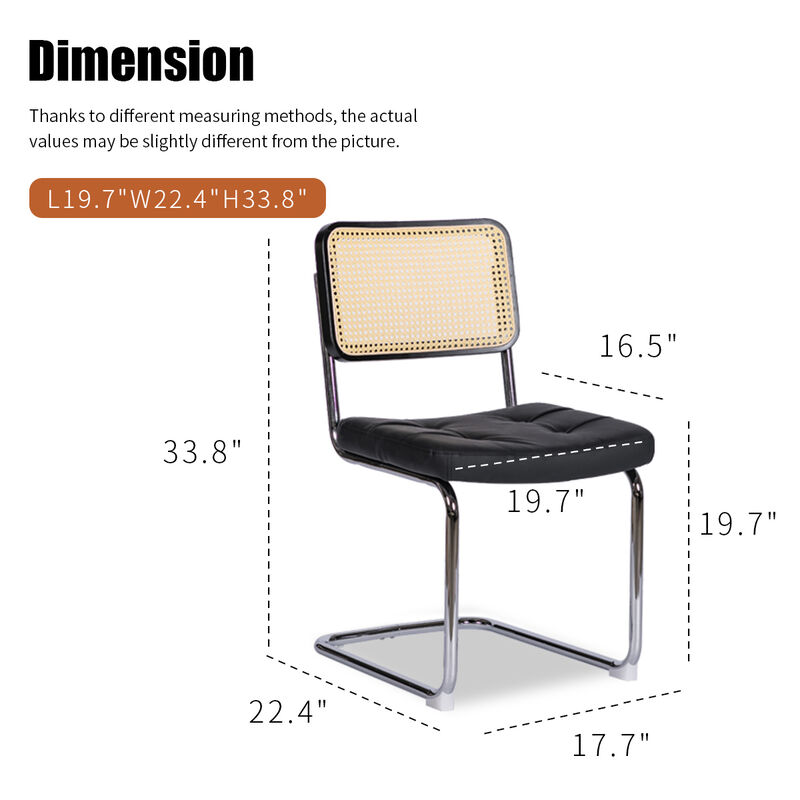 Merax Mid-Century Modern Chrome Cantilever Dining Chair image number 7