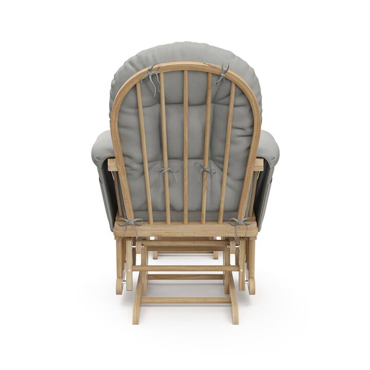 Storkcraft Hoop Glider and Ottoman - Natural with Light Gray