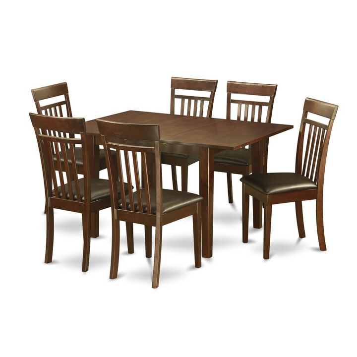 7 Pc Kitchen nook Dining set-small Table and 6 Dining Chairs