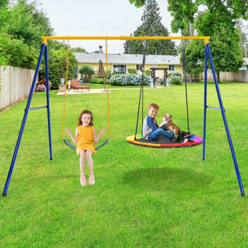 Hivvago 660 LBS Extra-Large A-Shaped Swing Stand with Anti-Slip Footpads (Without Seat)