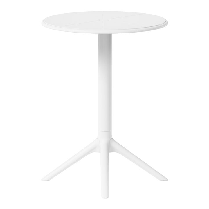 WestinTrends 23.5" Outdoor Polypropylene Resin Round Patio Bistro Dining Table for 2