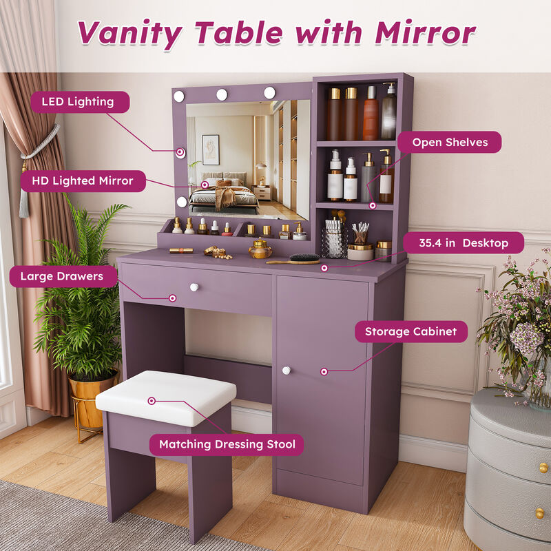 Frafup Stylish Vanity Desk Set image number 3
