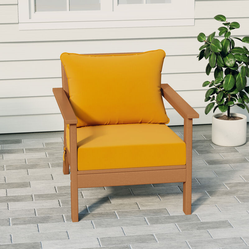 WestinTrends Outdoor Modern HDPE Patio Club Chair with Deep Seat Cushions