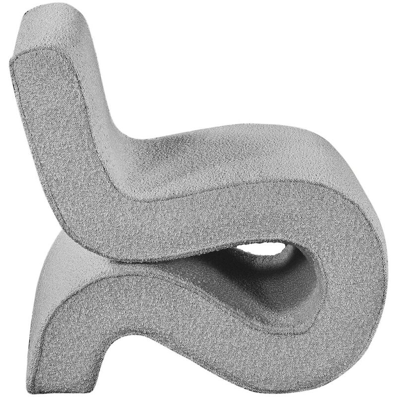 Meridian Furniture Desiree Grey Boucle Fabric Accent Chair