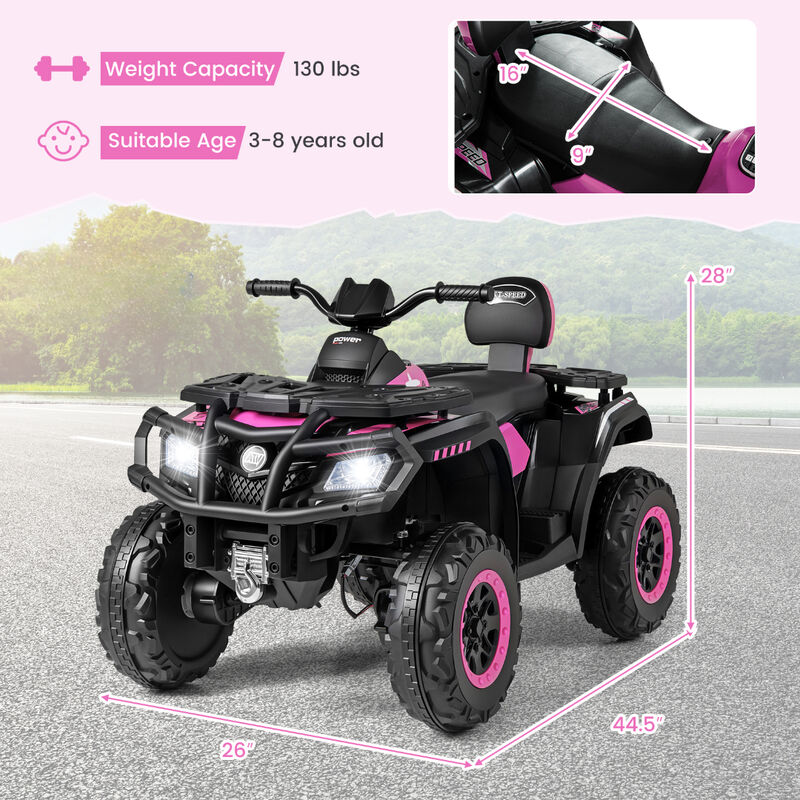 24V Two Seater Kids ATV Vehicle with 4 Motors Music and LED Light Features image number 2