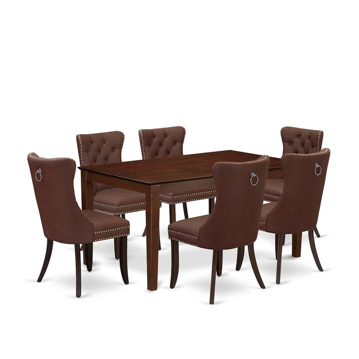 7 Piece Kitchen Table & Chairs Set Consists of a Rectangle Dining Table