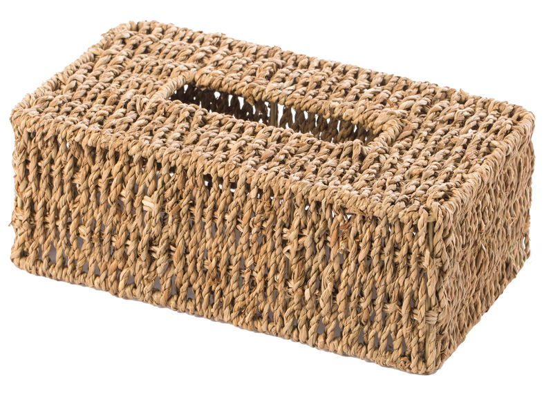 Natural Woven Seagrass Wicker Square Tissue Box Cover Holder