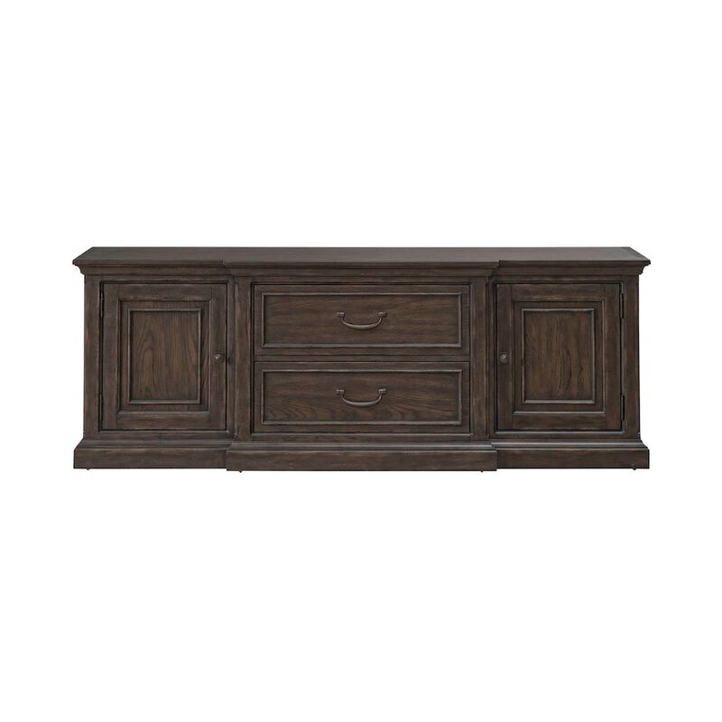Liberty Furniture Paradise Valley 78 Inch Entertainment Console for Living Room - Saddle Brown image number 0
