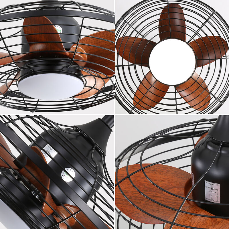 20 Inch Downrod Mount Ceiling Fan LED 5 ABS Blades with Hanging and Hook for Outside Patios Pergola image number 5