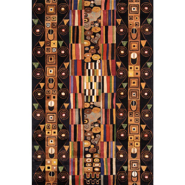 Momeni Contemporary Rectangle Area Rug, Black, 3'6 X 5'6