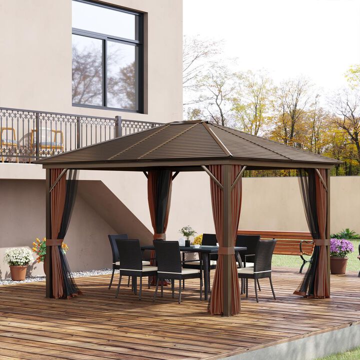 Hivvago 10x12 Aluminum Frame Gazebo with Netting