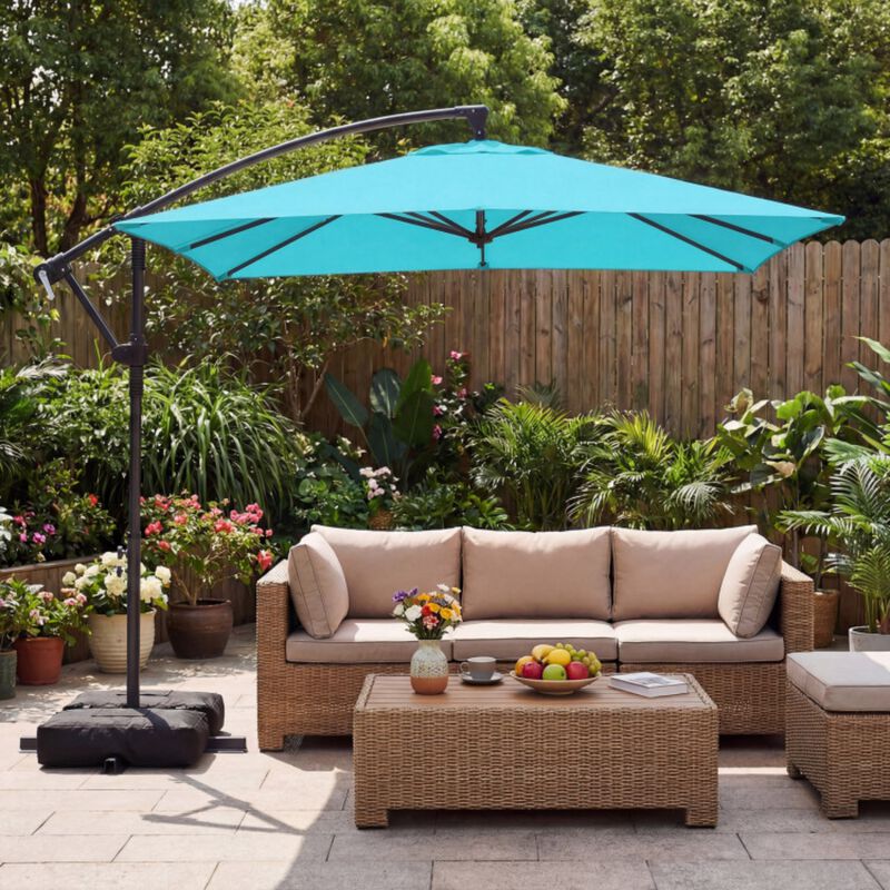 cantilever patio umbrella 8 foot PURPLE LEAF Outdoor 8' x 8' Square Premium Sun Protection Grey Unlike traditional center Mondawe 8 x 8 ft