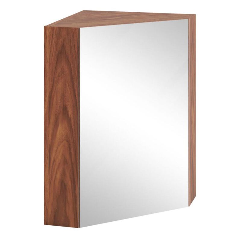 Hivvago Corner Medicine Cabinet with Mirror with Open Mirror Door and Adjustable Shelf