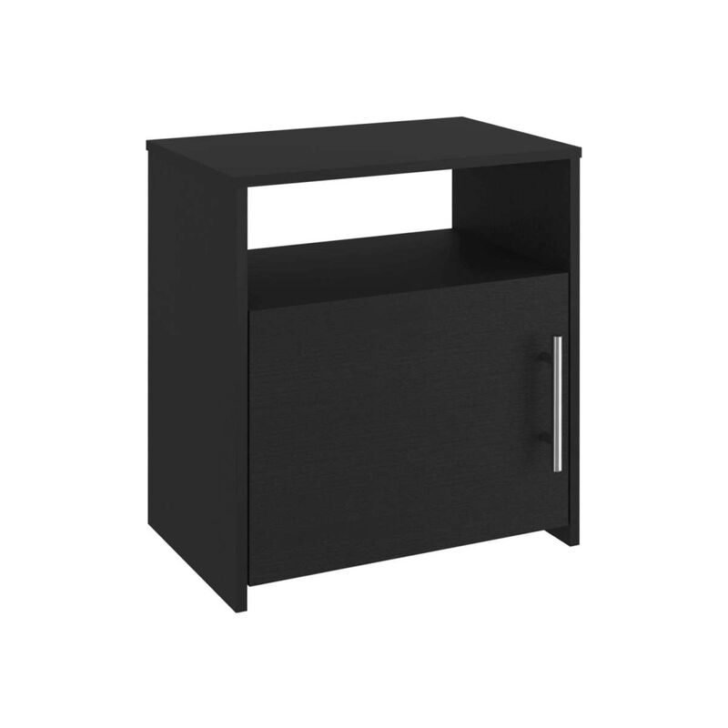 Streamdale Omaha Nightstand with Metal Handle and Shelf