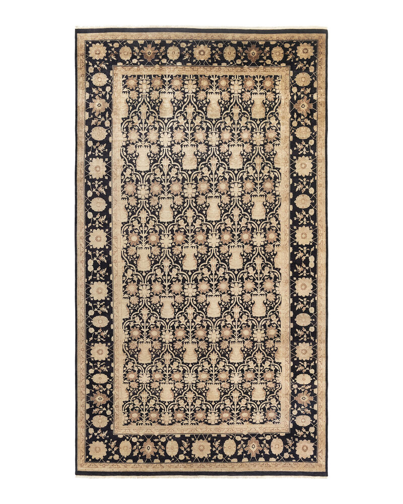 Eclectic, One-of-a-Kind Hand-Knotted Area Rug  - Black, 7' 10" x 14' 4"