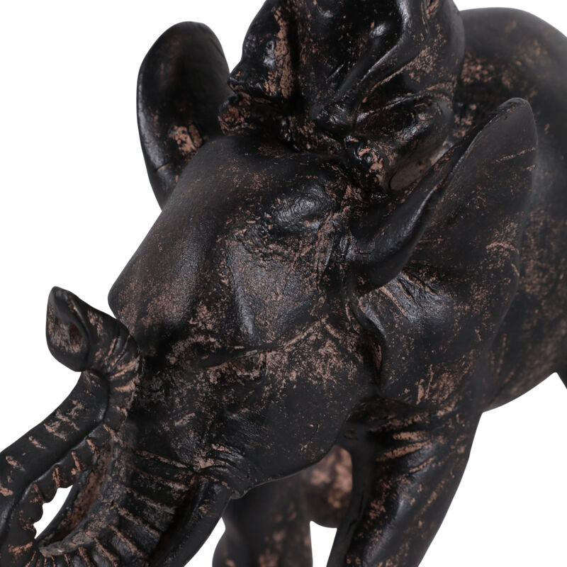 8x7" Baby And Parent Elephant,brown image number 5