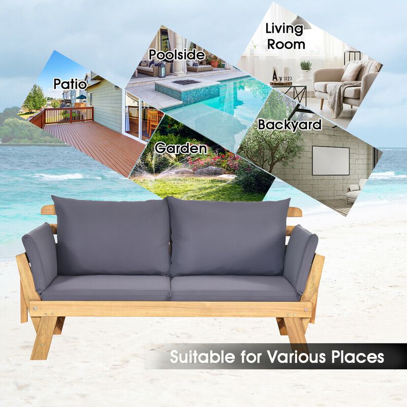 Outdoor Convertible Sofa Chair &ndash; Adjustable Patio Seat with Plush Cushions image number 7