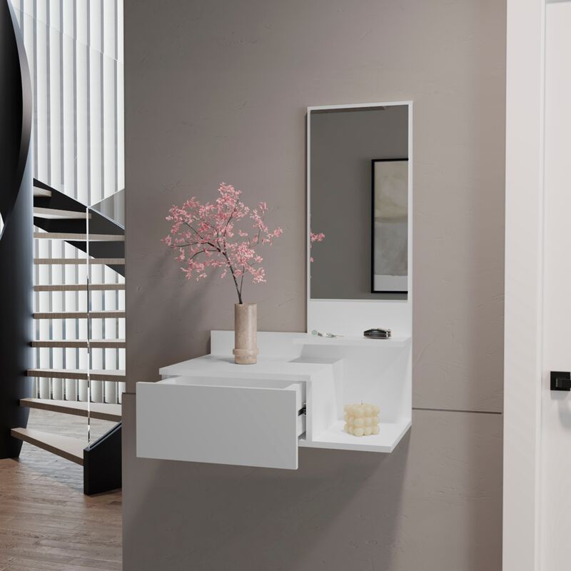 Floating Hallway Cabinet Lowell, Living Room, White