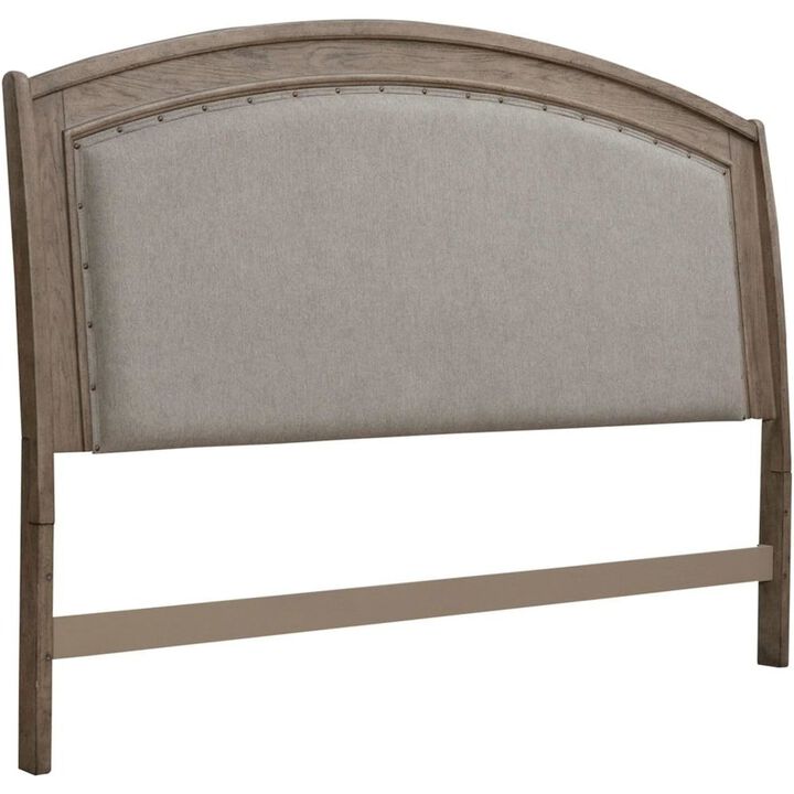 Liberty Furniture Avalon Queen Upholstered Headboard with Oak Wood Frame  - Burnished Beige