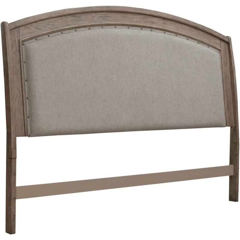 Liberty Furniture Avalon Queen Upholstered Headboard with Oak Wood Frame  - Burnished Beige image number 0