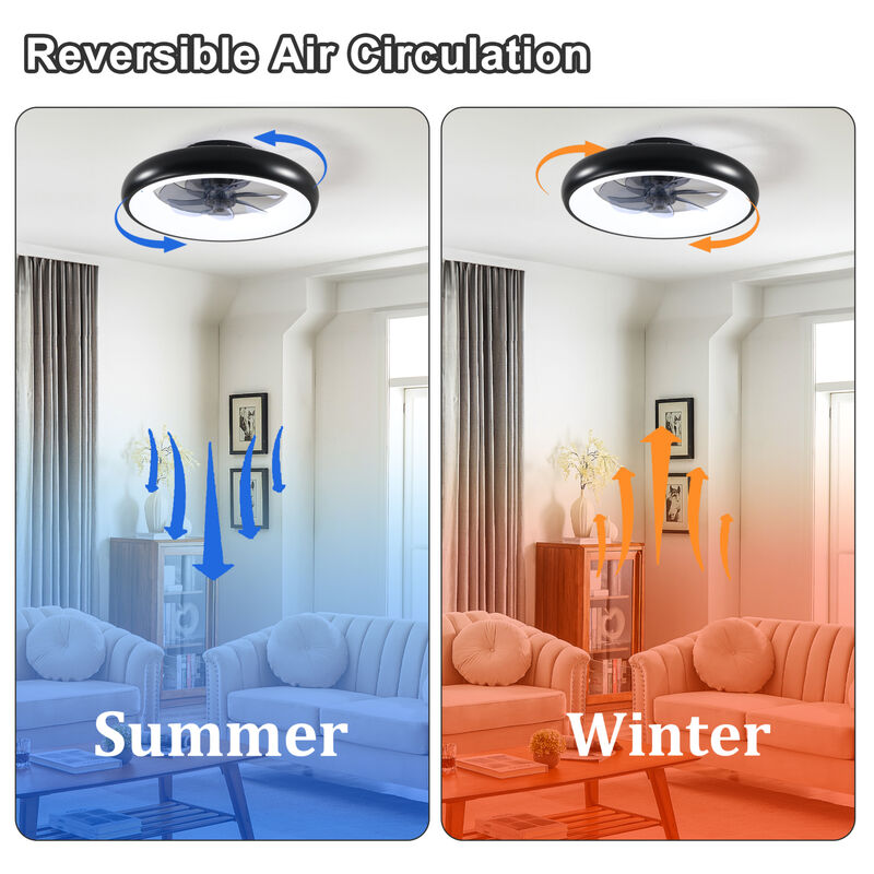 ELEMENT ACE 19 Inch Indoor Ceiling Fan with Integrated LED Light, Reversible DC Motor, Remote & App Control, Dimmable Lighting, 7 ABS Blades, Quiet Operation for Bedroom Kitchen Home Office Nursery image number 8