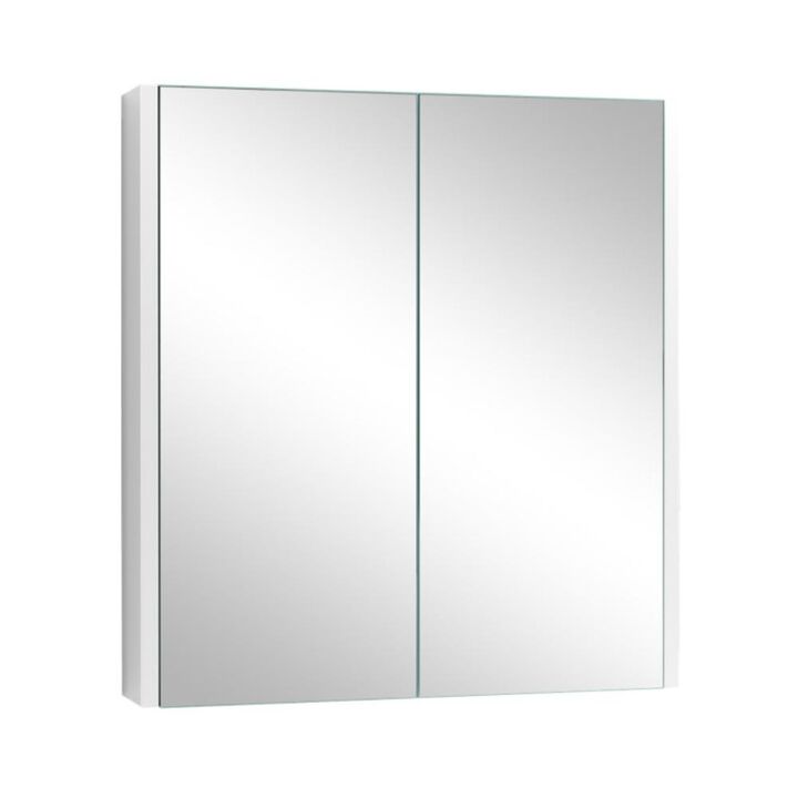 Hivvago Double Door Bathroom Wall Cabinet with Mirror and Adjustable Shelf