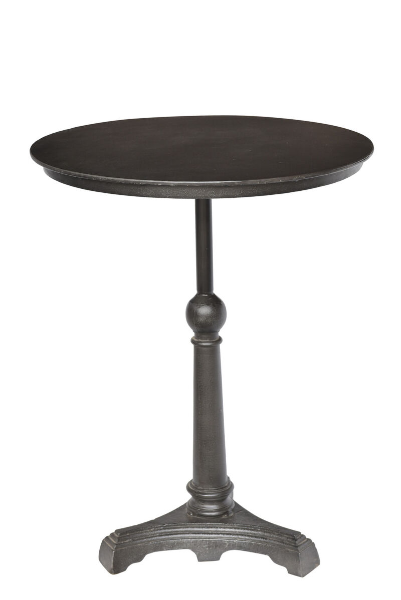 HomeRoots 30" Brown Iron Round Pedestal End Table image number 0