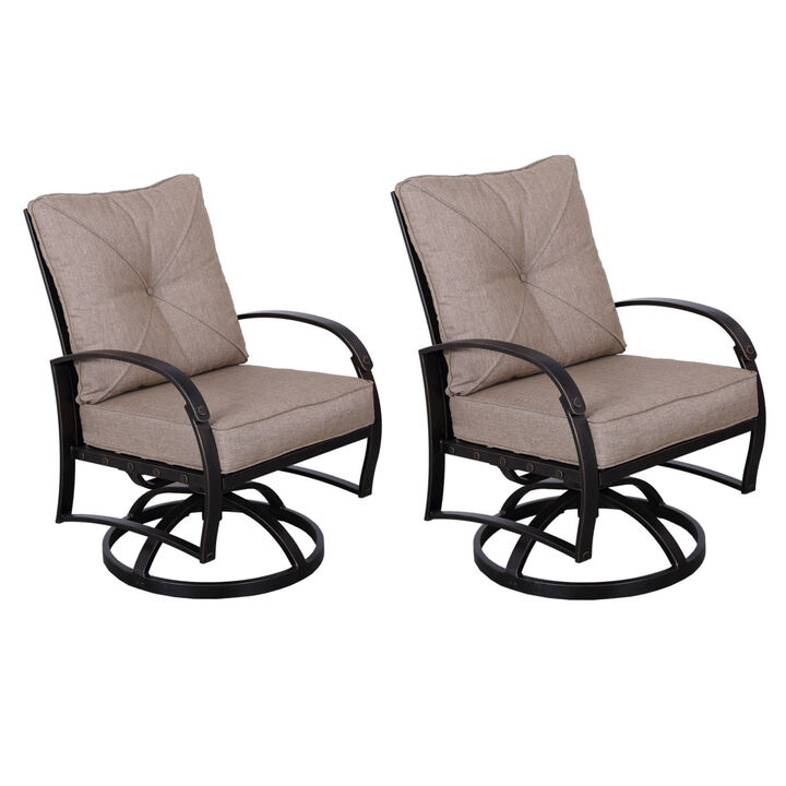 Modern Dining Swivel Chair With Back and Seat Cushion, Set of 2