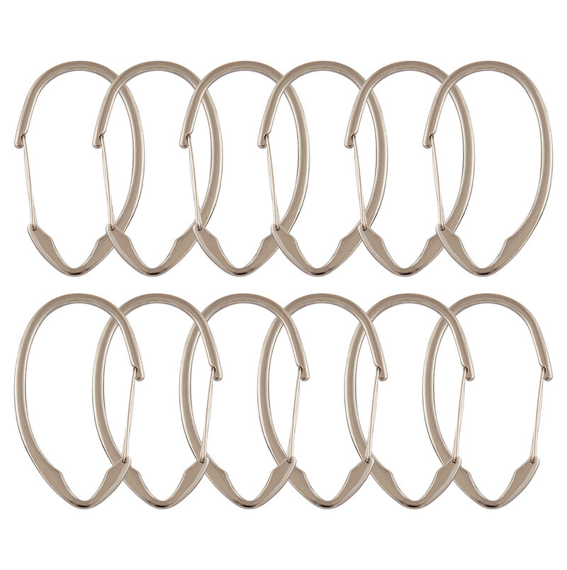 Rust-Proof Shower Curtain Hooks with Clasp Closure, Set of 12 image number 4