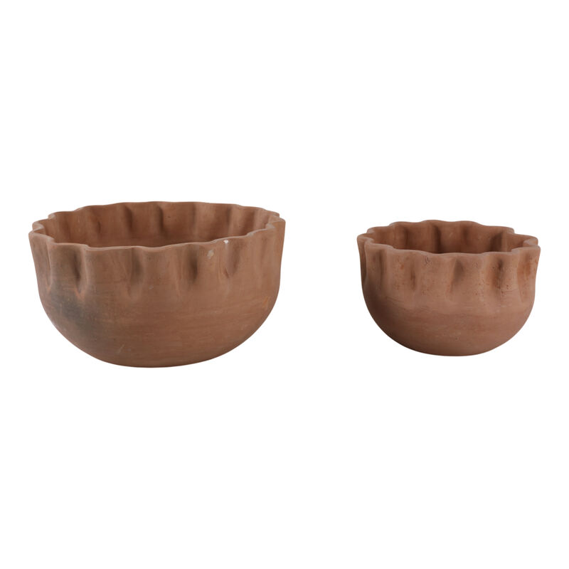 S/2 9/13" Terracotta Planters, Natural image number 2