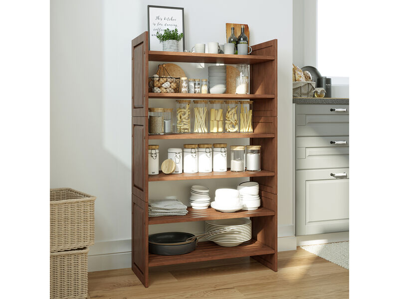 Solid Wood 3 Tier Stackable Storage Rack