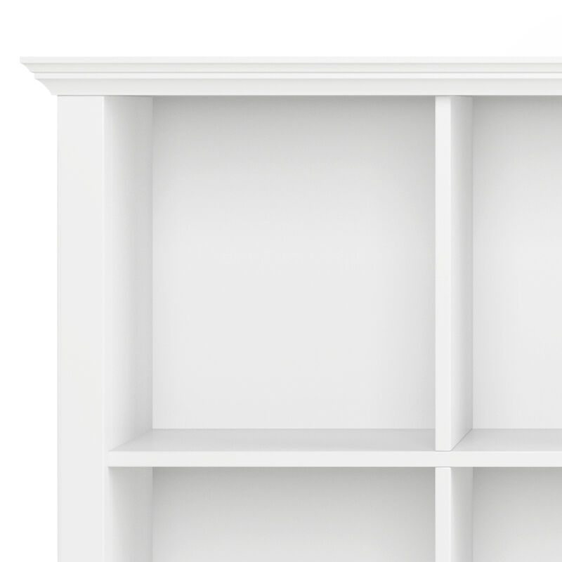 Acadian SOLID WOOD 57 inch Wide Transitional 8 Cube Storage Sofa Table in White image number 5