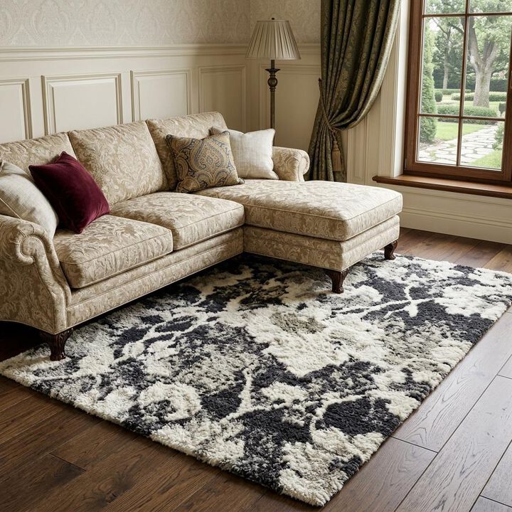 HomeRoots Floral Power Loom Area Rug