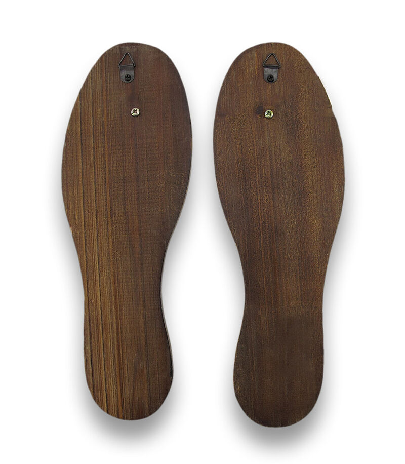 Distressed Finish Antique White Wooden Shoe Sole Wall Pegs image number 2