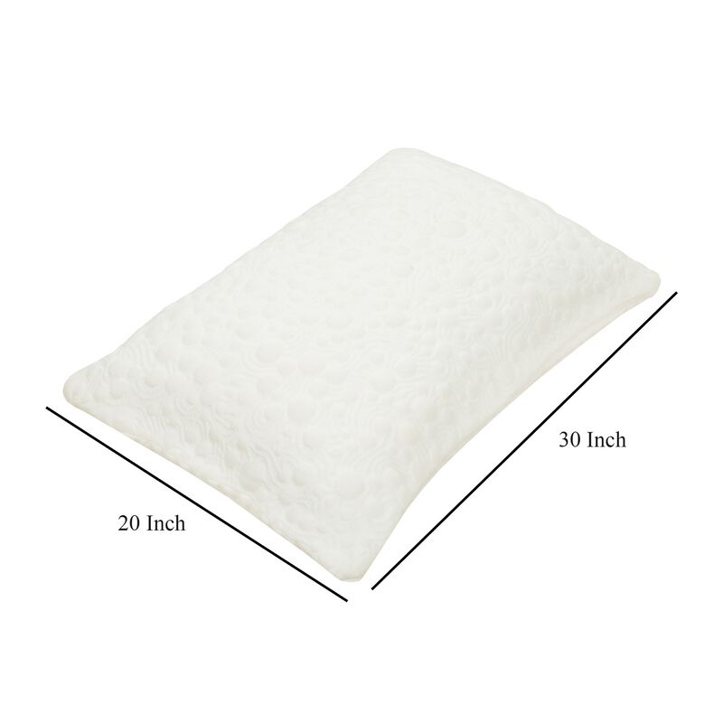 Tic Standard Pillow, Supportive Shredded Memory Foam, Polyester Cover - Benzara
