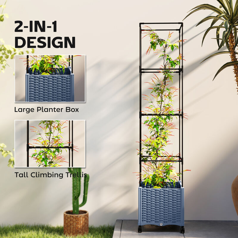 Hivvago Tomato Cage Planter Box with Trellis and Drainage image number 3