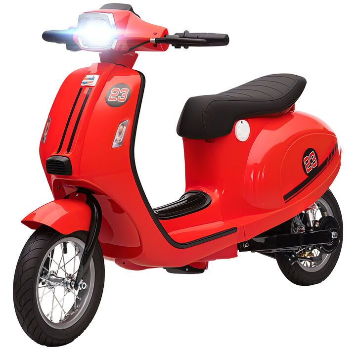 BreeBe 24V Kids Motorcycle with 3-Speed, Electric Motorcycle with Rear Suspension and LED Lights