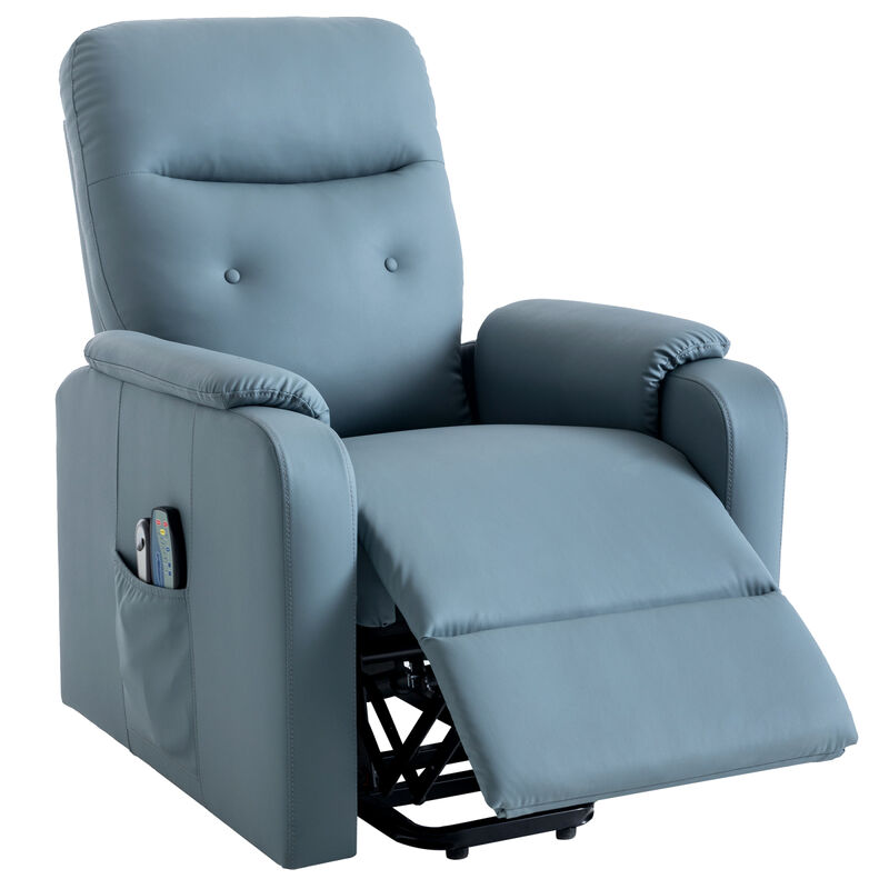 Massage Recliner Chair Electric Power Lift Chairs with Side Pocket, Adjustable Massage and Heating Function for Adults and Seniors, Squirrel grey