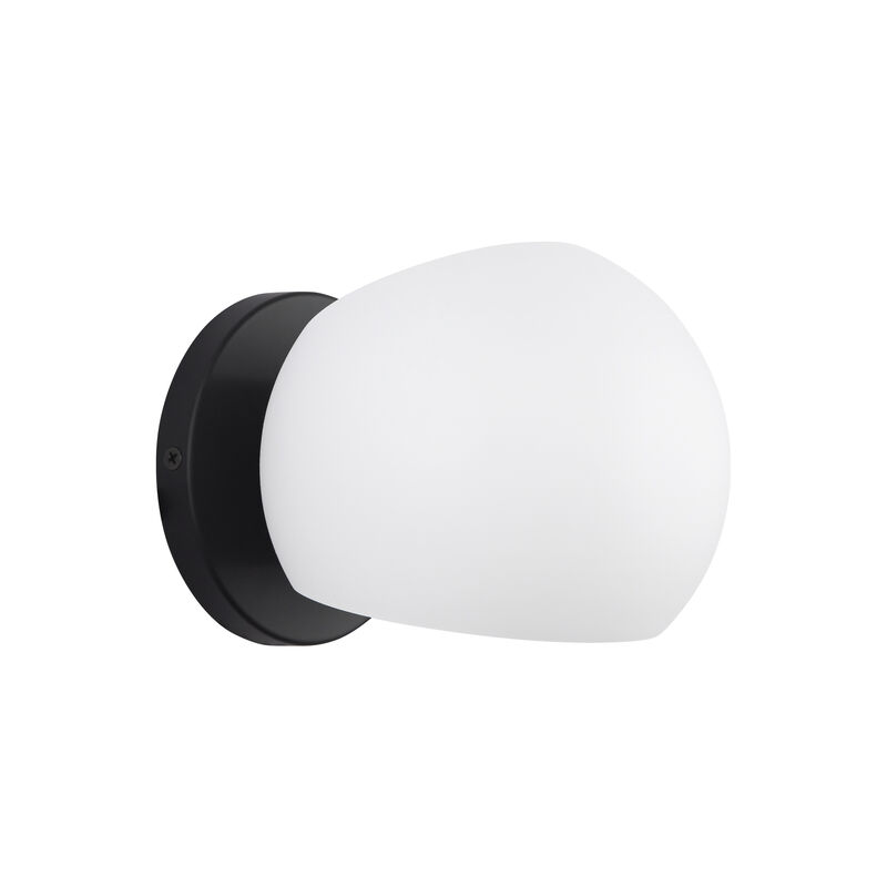 Willow 6-in Matte Black/Opal Matte Glass 1 Light Damp-Rated Wall/Vanity Light image number 2
