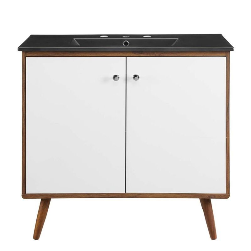Modway EEI-5394-WAL-BLK Transmit 36" Bathroom Vanity, Walnut Black image number 3