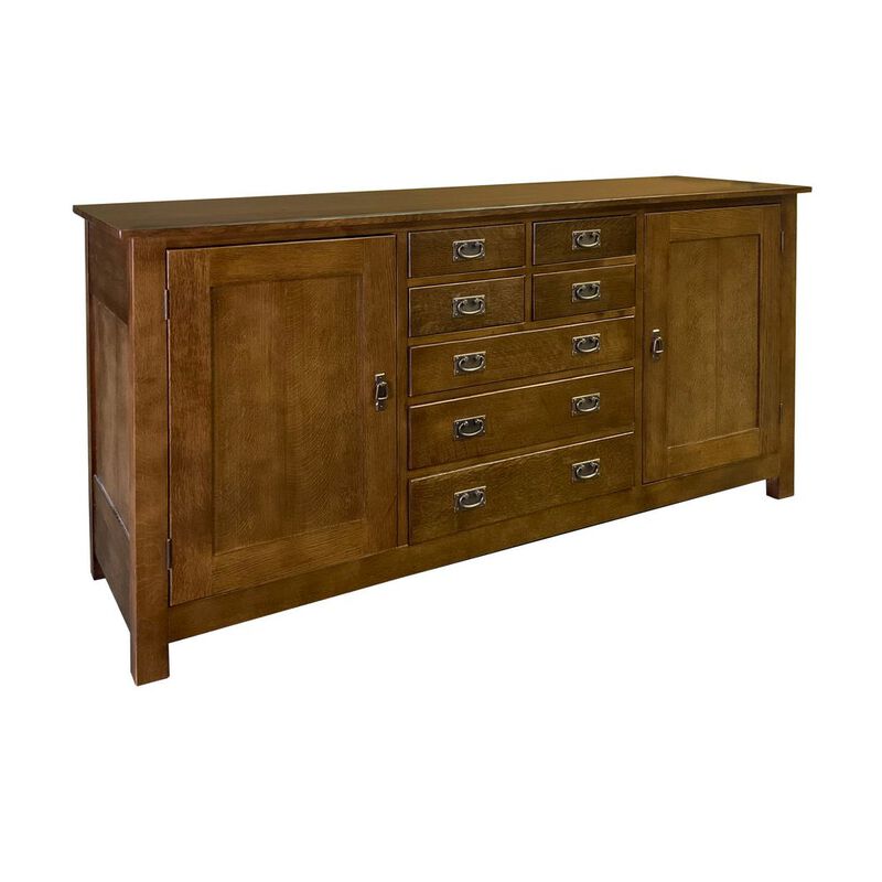 Crafters and Weavers Mission 7 Drawer Sideboard With 2 Doors
