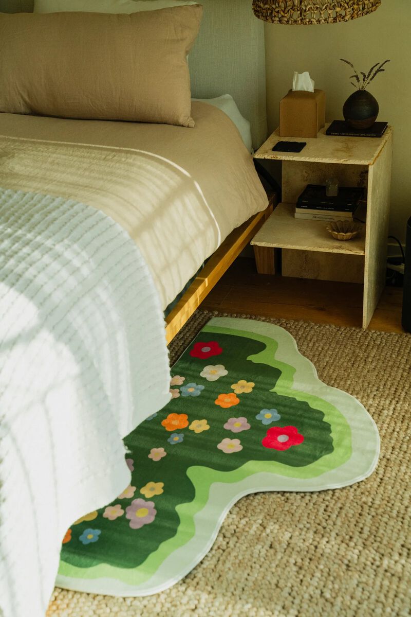 Lany Space 2.5'x5' Runner Rug, Washable Non-Slip Rug, Floral Irregular Rug for Living Room image number 4