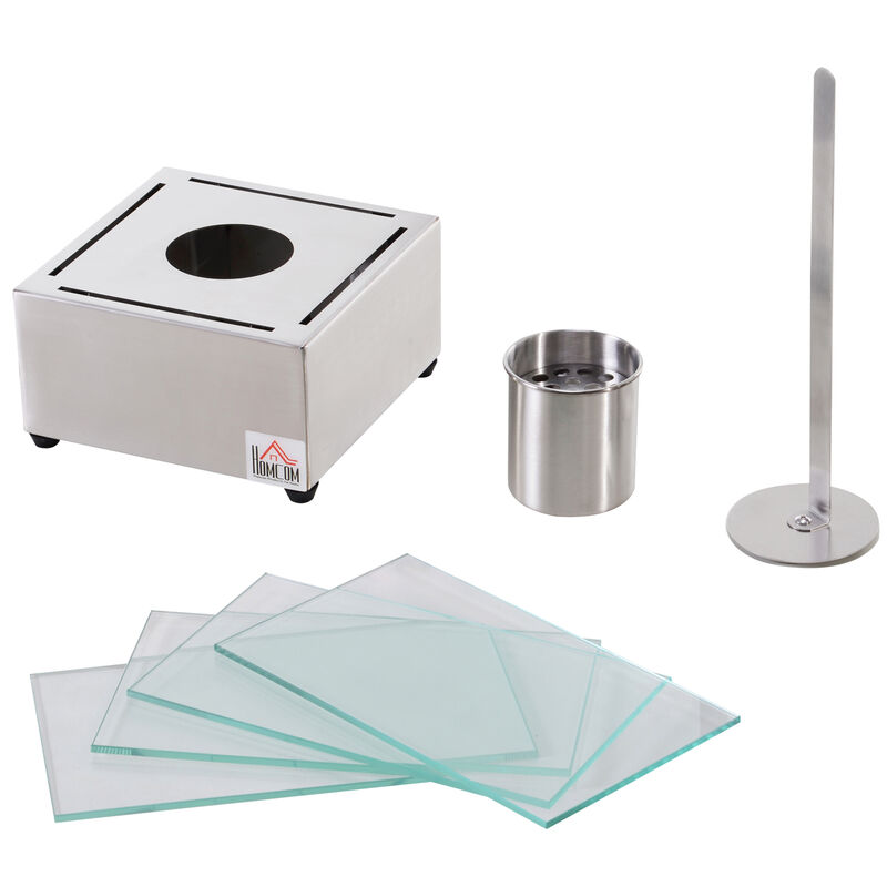 Streamdale 7.75" Tabletop Ethanol Fireplace, Silver