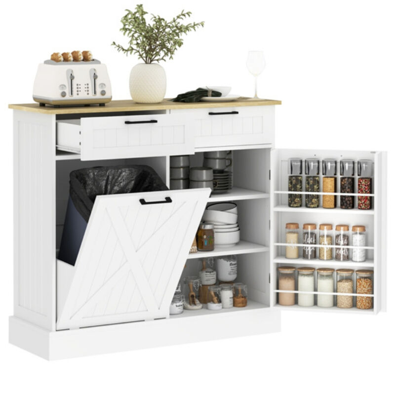 Modern Kitchen Storage Cabinet with Shelves and Doors