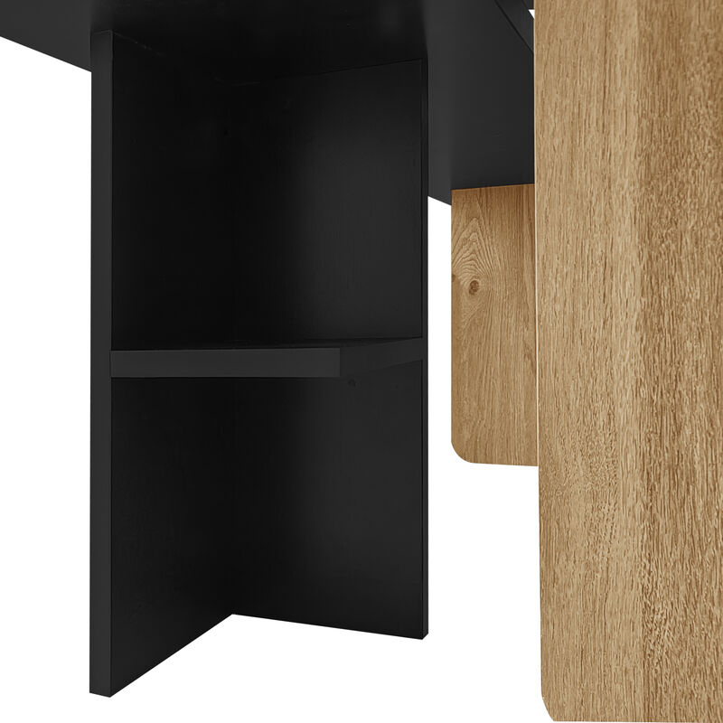 Merax Set of 2 Nesting Coffee Tables Farmhouse Style Solid Wood Rectangular Living Room Tables Multi-Level Side End Tables for Sofa