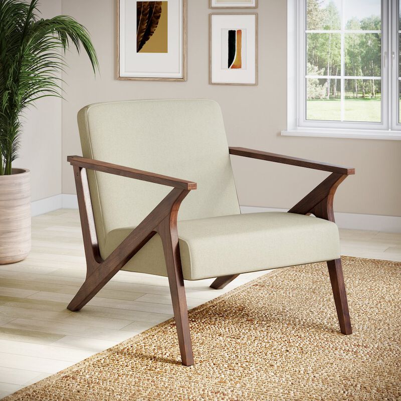 Rize Home Mcm Accent Chair Bg Med Brown/ Beige image number 1