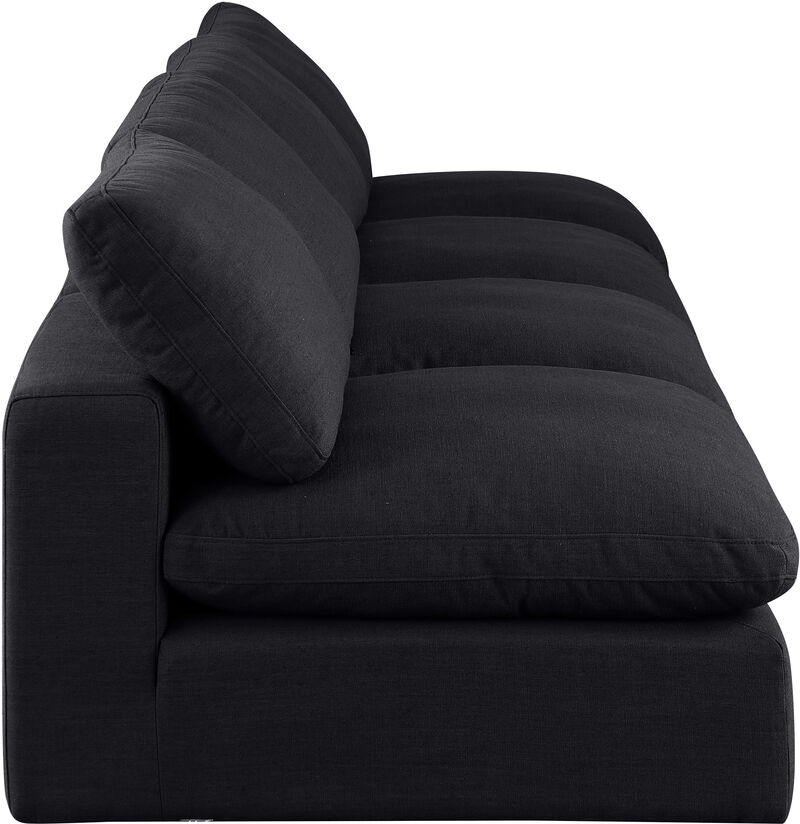 Meridian Furniture Comfy Black Linen Textured Fabric Modular Sofa image number 4