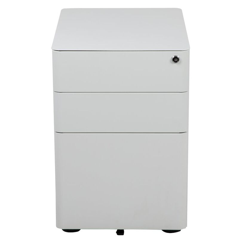 Flash Furniture 3-Drawer Mobile Locking Filing Cabinet with Anti-Tilt Mechanism, White image number 7
